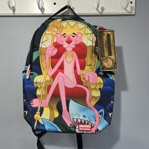 NEW WITH TAGS Sprayground x Pink panther HEAVY LIES THE CROWN Back Pack Limited